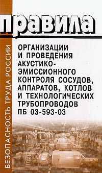 Правила организации и проведения акустико-эмиссионного контроля сосудов, аппаратов, котлов и технологических трубопроводов. ПБ 03-593-03