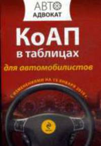КоАП для автомобилистов в таблицах 2010: с изменениями на 15 января 2010 года