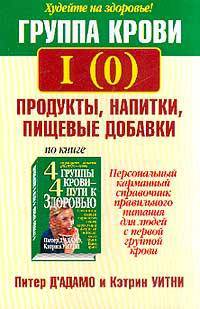 Группа крови I (0). Продукты, напитки, пищевые добавки