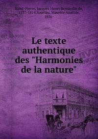 Le texte authentique des "Harmonies de la nature"