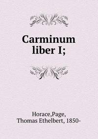 Carminum liber I;