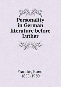 Personality in German literature before Luther