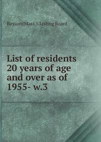 List of residents 20 years of age and over as of . 1955- w.3