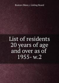 List of residents 20 years of age and over as of . 1955- w.2