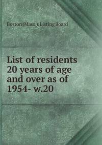 List of residents 20 years of age and over as of . 1954- w.20