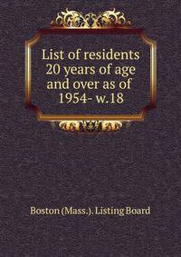 List of residents 20 years of age and over as of . 1954- w.18