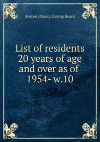 List of residents 20 years of age and over as of . 1954- w.10