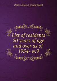 List of residents 20 years of age and over as of . 1954- w.9