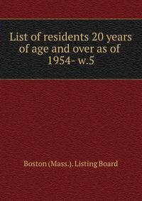 List of residents 20 years of age and over as of . 1954- w.5