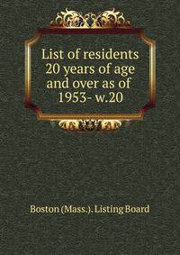 List of residents 20 years of age and over as of . 1953- w.20