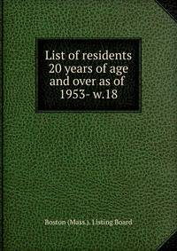 List of residents 20 years of age and over as of . 1953- w.18