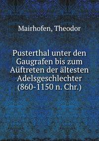 Pusterthal unter den Gaugrafen bis zum Auftreten der altesten Adelsgeschlechter (860-1150 n. Chr.)
