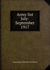 Army list. July-September 1917