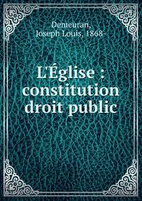 L'?glise : constitution droit public