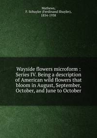 Wayside flowers microform : Series IV. Being a description of American wild flowers that bloom in August, September, October, and June to October