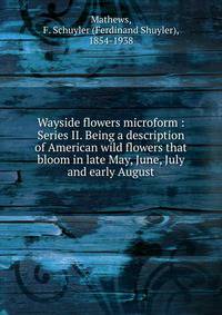 Wayside flowers microform : Series II. Being a description of American wild flowers that bloom in late May, June, July and early August