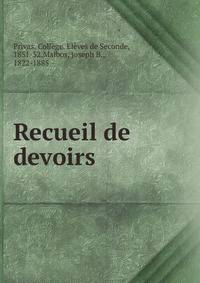 Recueil de devoirs