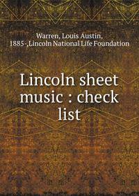 Lincoln sheet music : check list