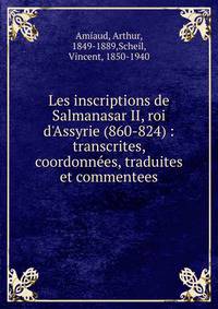 Les inscriptions de Salmanasar II, roi d'Assyrie (860-824) : transcrites, coordonn?es, traduites et commentees