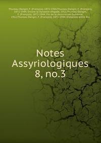 Notes Assyriologiques. 8, no.3