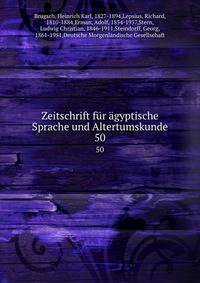 Zeitschrift fr gyptische Sprache und Altertumskunde. Band 50
