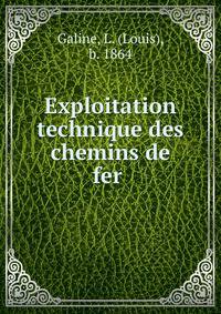 Exploitation technique des chemins de fer