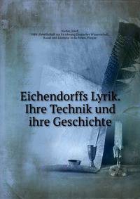 Eichendorffs Lyrik. Ihre Technik und ihre Geschichte