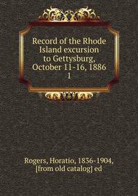 Record of the Rhode Island excursion to Gettysburg, October 11-16, 1886. 1