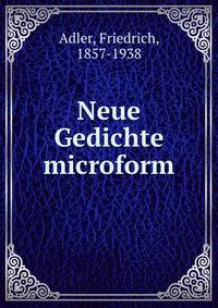 Neue Gedichte microform