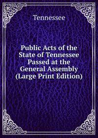 Public Acts of the State of Tennessee Passed at the General Assembly (Large Print Edition)