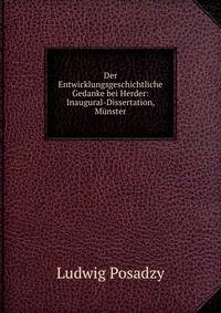 Der Entwicklungsgeschichtliche Gedanke bei Herder: Inaugural-Dissertation, Munster