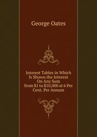 Interest Tables in Which Is Shown the Interest On Any Sum from $1 to $10,000 at 6 Per Cent. Per Annum