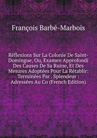 Reflexions Sur La Colonie De Saint-Domingue, Ou, Examen Approfondi Des Causes De Sa Ruine, Et Des Mesures Adoptees Pour La Retablir: Terminees Par . Splendeur : Adressees Au Co (French Edition)