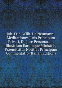 Joh. Frid. Wilh. De Neumann . Meditationes Juris Principum Privati, De Jure Personarum Illustrium Earumque Ministris, Praemittitur Notitia . Principum Commentatio (Italian Edition)