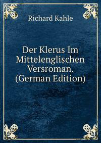 Der Klerus Im Mittelenglischen Versroman. (German Edition)