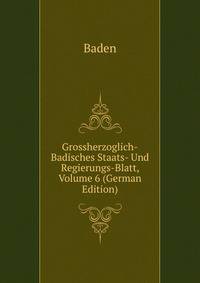 Grossherzoglich-Badisches Staats- Und Regierungs-Blatt, Volume 6 (German Edition)