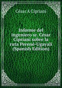 Informe del ingeniero sr. Cesar Cipriani sobre la ruta Perene-Ugayali (Spanish Edition)