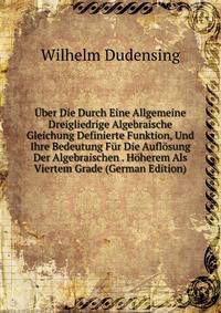 Uber Die Durch Eine Allgemeine Dreigliedrige Algebraische Gleichung Definierte Funktion, Und Ihre Bedeutung Fur Die Auflosung Der Algebraischen . Hoherem Als Viertem Grade (German Edition)