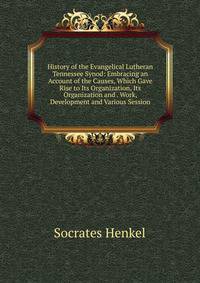 History of the Evangelical Lutheran Tennessee Synod: Embracing an Account of the Causes, Which Gave Rise to Its Organization, Its Organization and . Work, Development and Various Session