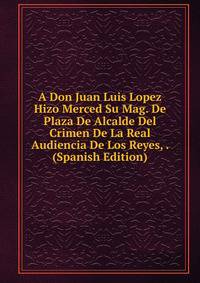 A Don Juan Luis Lopez Hizo Merced Su Mag. De Plaza De Alcalde Del Crimen De La Real Audiencia De Los Reyes, . (Spanish Edition)