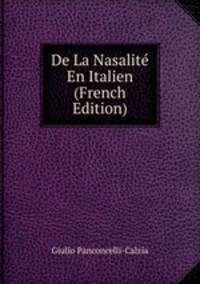 De La Nasalite En Italien (French Edition)