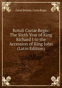 Rotuli Curi? Regis: The Sixth Year of King Richard I to the Accession of King John (Latin Edition)