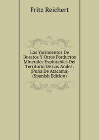 Los Yacimientos De Boratos Y Otros Porductos Minerales Explotables Del Territorio De Los Andes: (Puna De Atacama) (Spanish Edition)