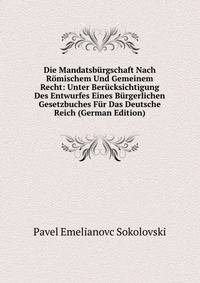 Die Mandatsburgschaft Nach Romischem Und Gemeinem Recht: Unter Berucksichtigung Des Entwurfes Eines Burgerlichen Gesetzbuches Fur Das Deutsche Reich (German Edition)