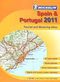 Spain & Portugal 2011. Tourist and Motoring Atlas. Атлас А4 на спирали