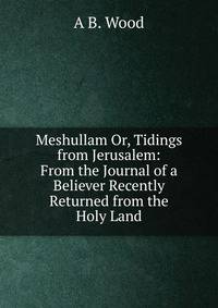 Meshullam Or, Tidings from Jerusalem: From the Journal of a Believer Recently Returned from the Holy Land