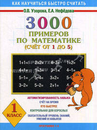 3000 примеров по математике для 1 класса четырехлетней начальной школы: Счет от 1 до 5 - (Как научиться быстро считать)