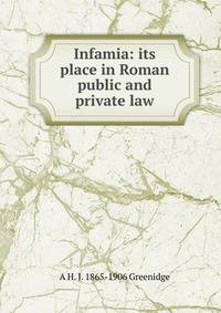 Infamia: its place in Roman public and private law