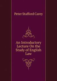 An Introductory Lecture On the Study of English Law