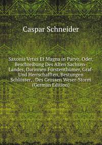 Saxonia Vetus Et Magna in Parvo, Oder, Beschreibung Des Alten Sachsen-Landes, Darinnen Furstenthumer, Graf- Und Herrschafften, Bestungen Schlosser, . Des Grossen Weser-Storm (German Edition)